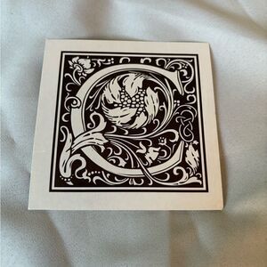 4.5” NEW! “C” Square Monogram Letter Print Ready to be Framed